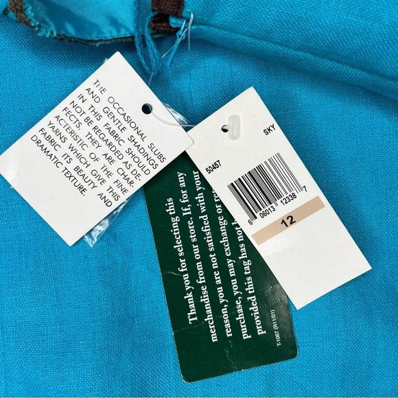 Donna Morgan NWT Blue Linen Beaded Midi Dress Size 12 - Picture 15 of 15